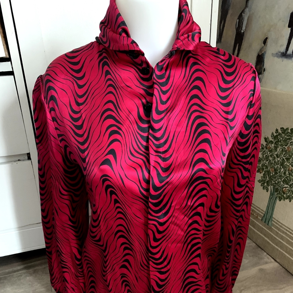 Amen Wardy Red Silk Blouse Size 4 Valentino